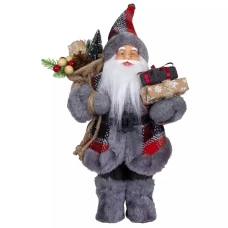 Eurotrading Decorative Figure Santa, 30 cm, Gray