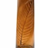  vase עם דקורציה בצורת עלה 36.5X12X12 ס"מ, SiL 