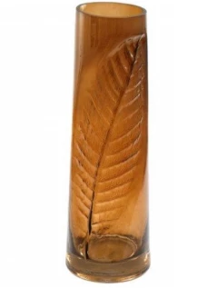  vase עם דקורציה בצורת עלה 36.5X12X12 ס