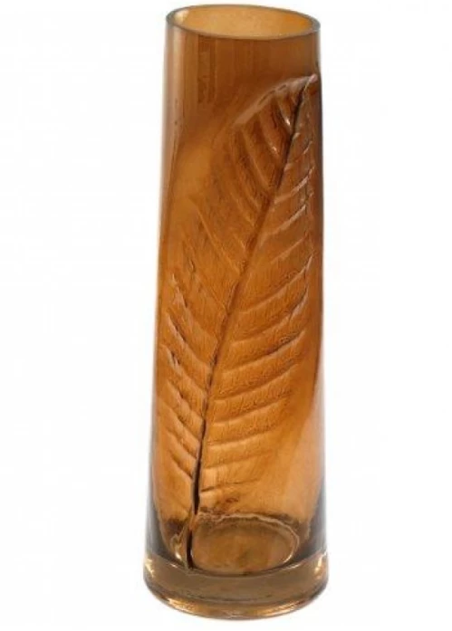  vase עם דקורציה בצורת עלה 36.5X12X12 ס"מ, SiL 