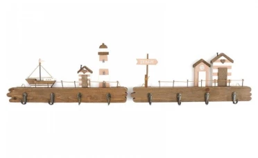 מתלה למפתחות עם דקור ימי במגוון, 34.5X13X5 ס