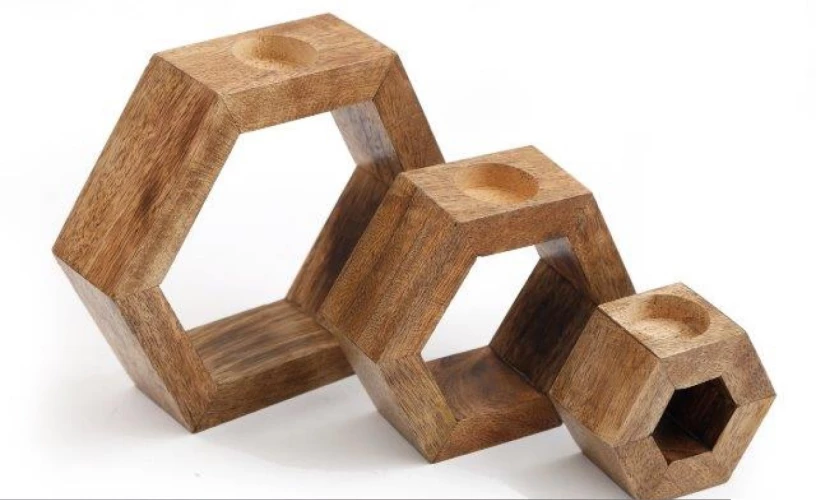 SiL סט נרות עם מחזיקי נרות 20X17.5X5 ס"מ, 15X13X5 ס"מ, 9X8X5 ס"מ