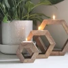 SiL סט נרות עם מחזיקי נרות 20X17.5X5 ס"מ, 15X13X5 ס"מ, 9X8X5 ס"מ