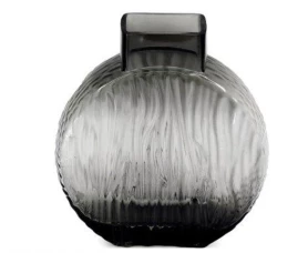  vase  עגולה, שחורה, 20X21.5 ס