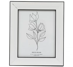מסגרת תמונה '8X10' לבנה עם מסגרת שחורה, 29X24X2.5 ס