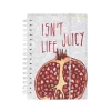 ברונו ויסקונטי מחברת על גבעול עם גומי «CUTE JOURNAL MINI. JUICY LIFE רימון» A6, 80 דפים, רשת