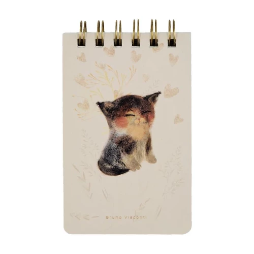 Bruno Visconti  БЛОКНОТ НА ГРЕБНЕ «CUTE JOURNAL» A6-, BV, 100 Л. МИЛЫЙ КОТИК ЛИНЕЙКА