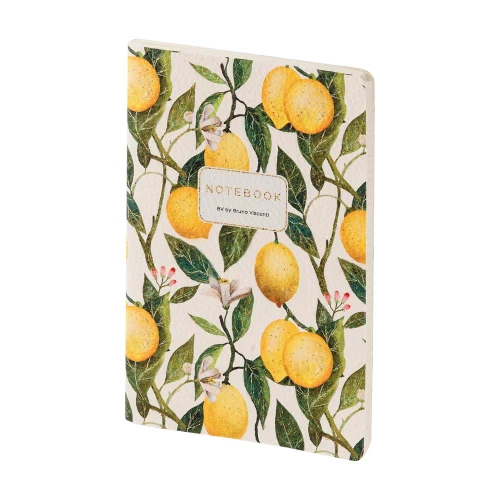 מחברת דמוי עור BrunoVisconti, Flora: Lemons, בגודל A5, ‏60 דפים.