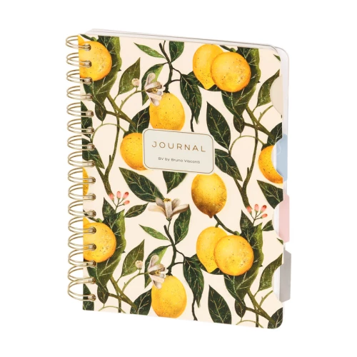 מחברת ספירלה עם חוצצים BrunoVisconti, Flora: לימונים, A5, ‏120 דפים.