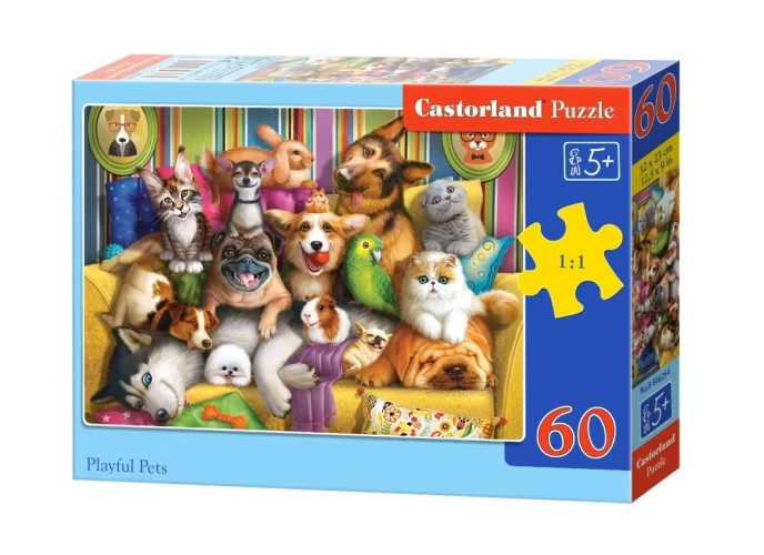 Castorland "חיות מחמד שובבות", 60 חלקים