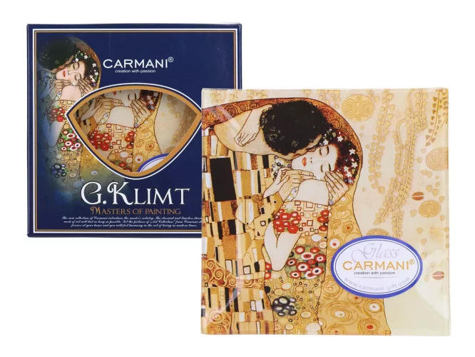 Carmani צלחת דקורטיבית - ג. קלימט, נשיקה 13x13 ס"מ 198-1241