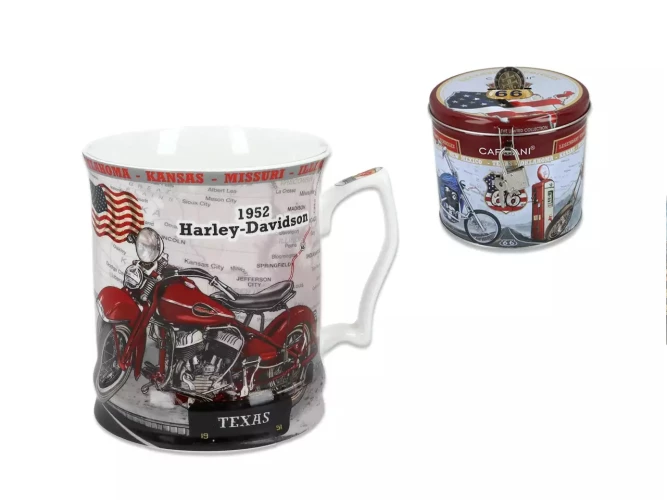 Carmani ספל בקופסה מתכתית "Harley Davidson 1952", 480 מ"ל