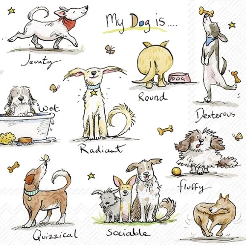 מגבות שולחן 33X33 EMOTION DOGS L 937400