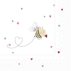 IHR מפיות שולחן בee my valentine אדום אפור