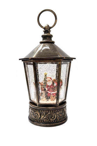 פנס חג המולד עם פינות סנטה
