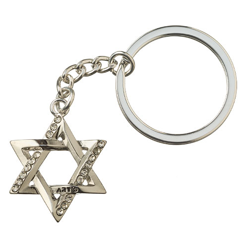 ART Judaica מפתח ניקלי מגן דוד עם אבנים