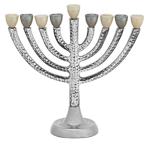 ART Judaica חנוכיה מאלומיניום, 26 ס"מ