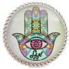 ART Judaica מגנט עם זכוכית חמסה צבעונית, 4 ס"מ.