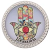 ART Judaica מגנט עם זכוכית חמסה "ירושלים", 4 ס"מ.
