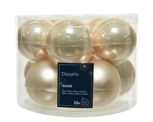 Kaemingk Set of Glass Ornaments Pearl, 12 pcs, 60 mm