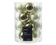 Kaemingk Set of Glass Balls, 20 Pieces, 6 cm, Green
