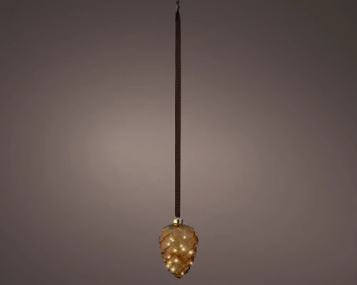 קאימינגק קישוט תלוי בצורת צנובר LED, 15x21 ס"מ, חום