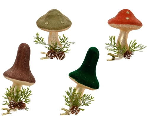 קאימינגק צעצוע זכוכית על קליפס פטריה, 6x7 ס"מ, 4 סוגים
