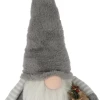 קופמן גמד פרוותי עם נורת לד, 18x31x52 ס"מ, אפור