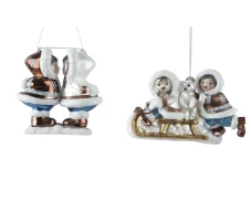 קישוט זכוכית "אסקימוסים", 14.5x14.2x8.7 ס"מ, 2 סוגים, Kaemingk