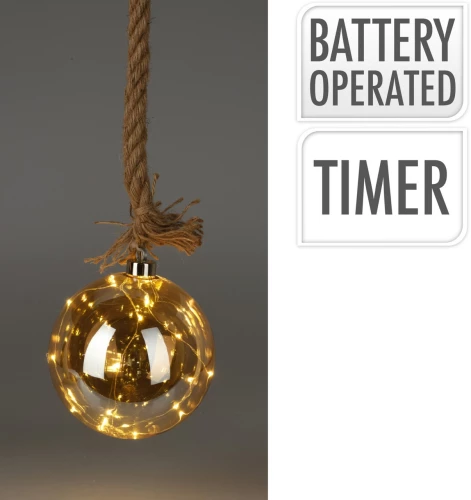 Koopman Hanging Decoration Ball LED, 15 cm