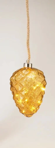 Koopman LED Glass Decoration Pine Cone, 16 cm